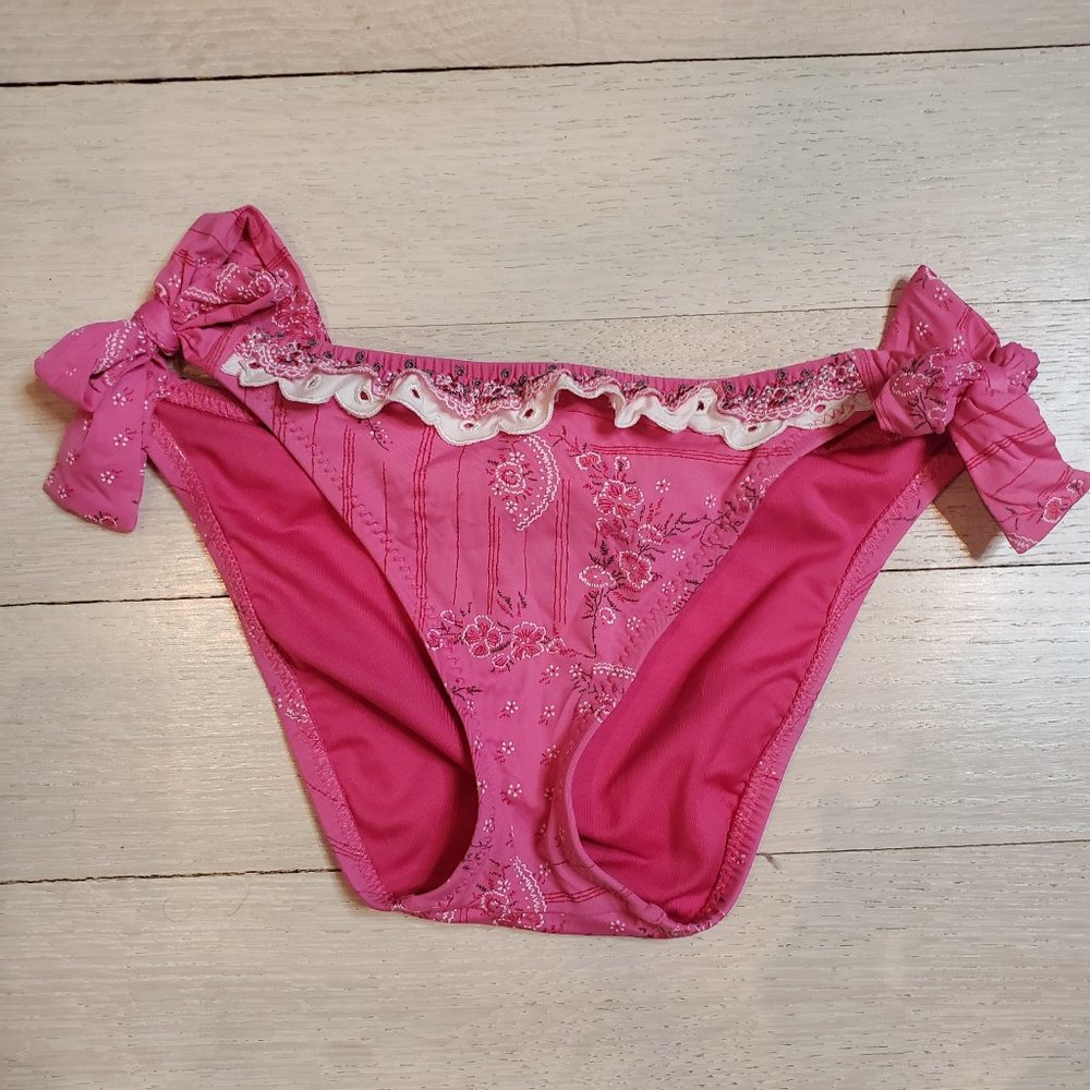 Betsey Johnson Pink Ruffle Bikini Bottom